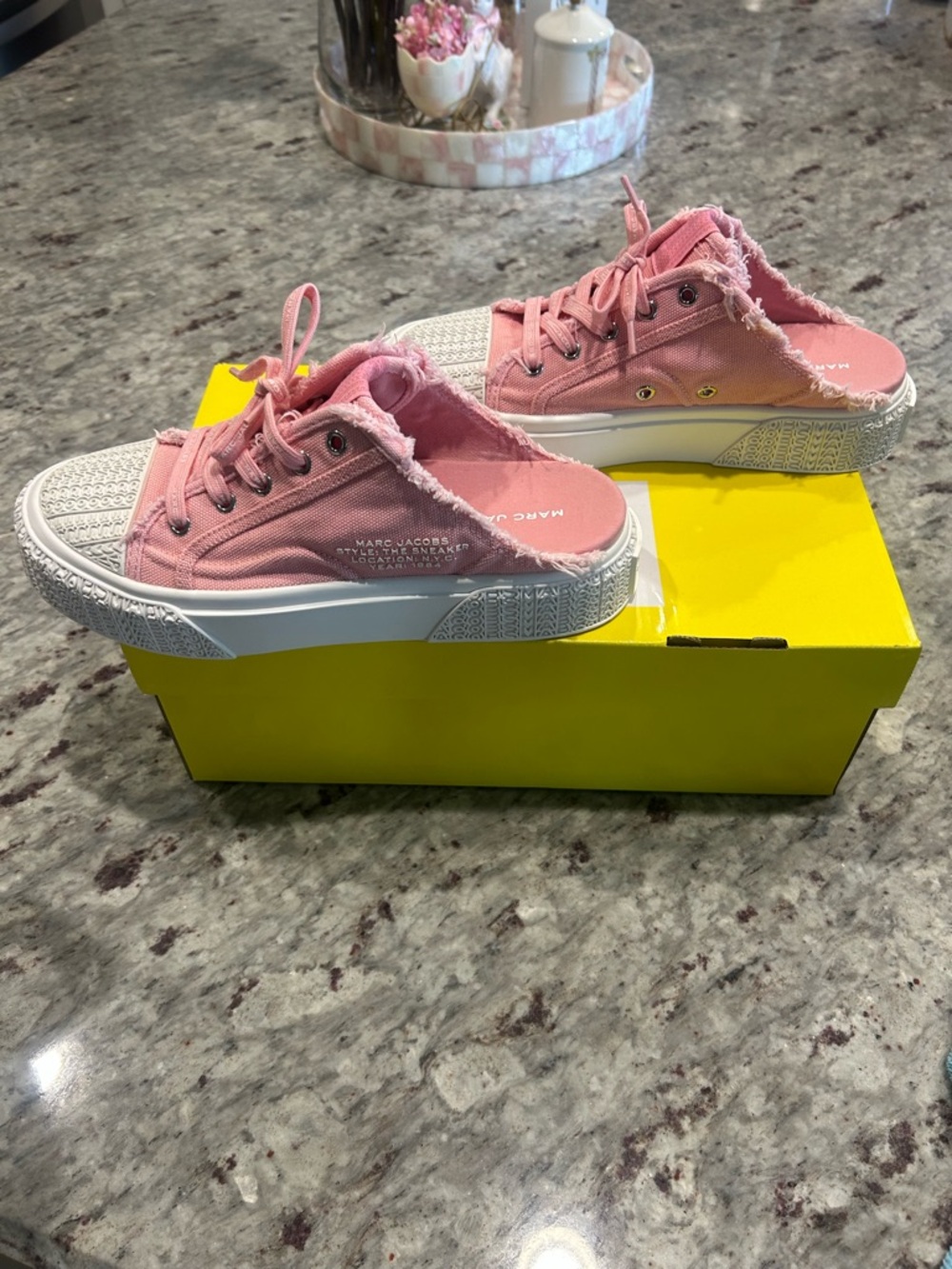 Marc Jacobs Pink Canvas Sneaker Mules - Picture 4 of 12